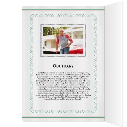 Modèle funèbre imprimable de programme (Intérieur (Gauche))