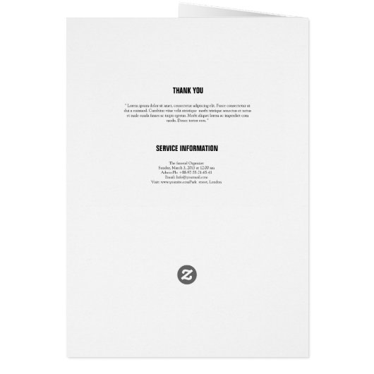 Modèle funèbre imprimable de programme (Dos)