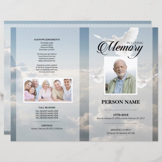 Modèle funéraire Angel colomve (Devant / Derrière)