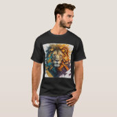 "Modèle géométrique de T-shirt Lion Majesty" (Devant entier)