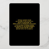 Modèle Gold Foil Invitation de luxe (Verso)