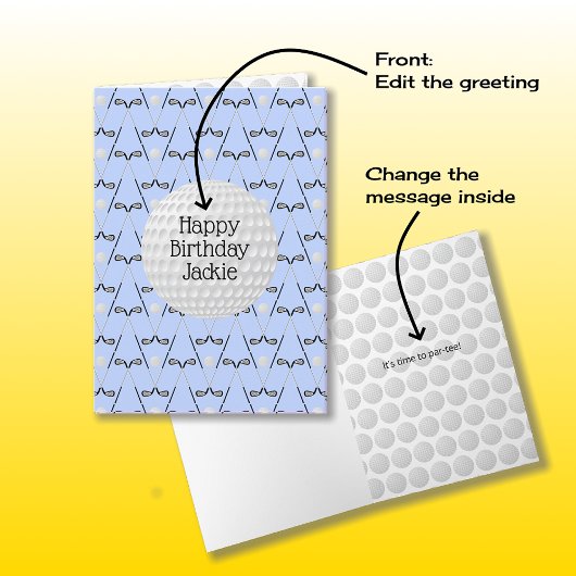 Modèle golf nom personnalisé anniversaire