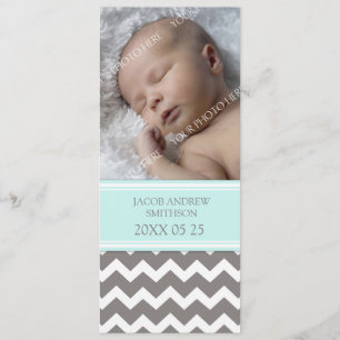 Modèle gris bleu Nouveau Faire-part de naissance b