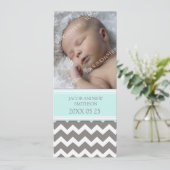 Modèle gris bleu Nouveau Faire-part de naissance b (Debout devant)