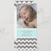 Modèle gris bleu Nouveau Faire-part de naissance b (Devant / Derrière)