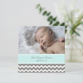 Modèle gris bleu Nouveau Faire-part de naissance b (Debout devant)