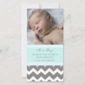 Modèle gris bleu Nouveau Faire-part de naissance b (Devant)