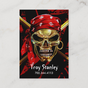 Modèle grunge de carte de visite de pirate