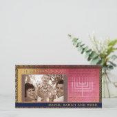 Modèle HEUREUX de carte de voeux de photo de (Debout devant)