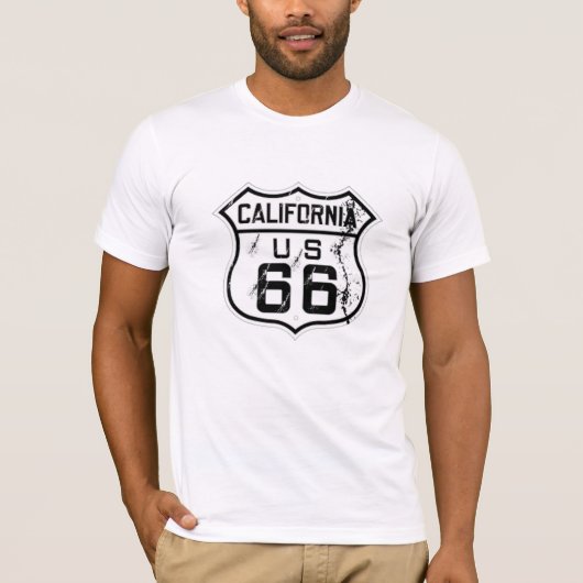 modèle historique de t-shirt cool californien rout (Devant)