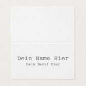 Modèle horizontal de carte de visite pliante - (Extérieur déplié)