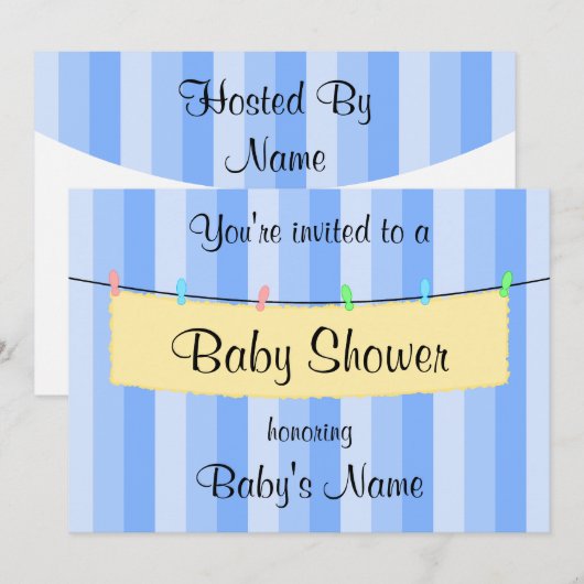 Modèle Invitation baby shower (Devant / Derrière)
