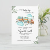 Modèle Invitation Baby shower garçon (Debout devant)