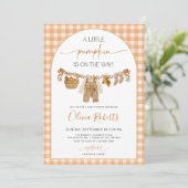Modèle Invitation Baby shower petit Citrouille (Debout devant)