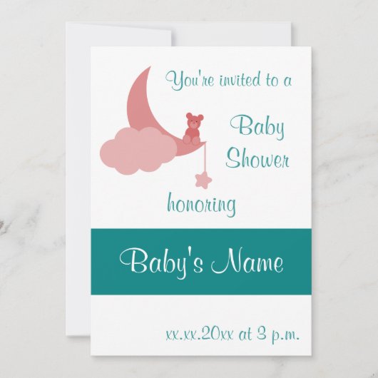 Modèle Invitation baby shower - Pour femme (Devant)