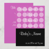 Modèle Invitation baby shower - Pour Femme (Devant / Derrière)