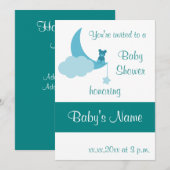 Modèle Invitation baby shower - Pour Homme (Devant / Derrière)