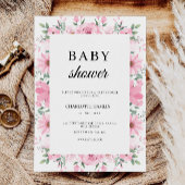 Modèle Invitation Baby shower rose