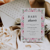 Modèle Invitation Baby shower rose