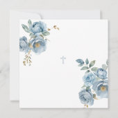 Modèle Invitation Bleu Christening (Dos)