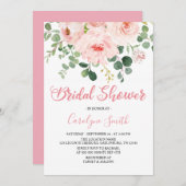 Modèle Invitation de Fête des mariées rose pâle (Devant / Derrière)