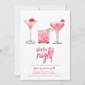 Modèle Invitation Dîner De Nuit Fille (Devant)
