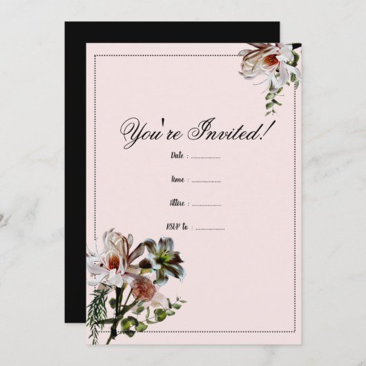 Modèle Invitation floral moderne (Devant / Derrière)