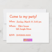 Modèle Invitations d'éléphants de bébés (Dos)