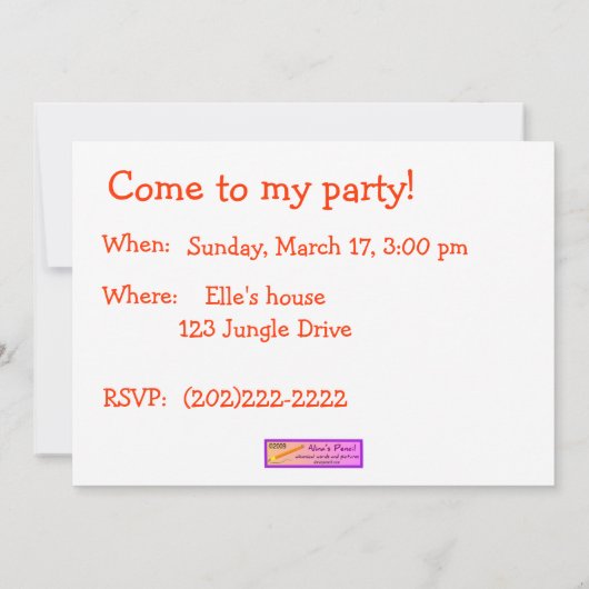 Modèle Invitations d'éléphants de bébés (Dos)