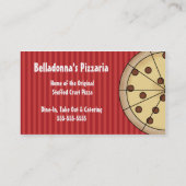Modèle italien de carte de visite de Pizzaria de (Dos)