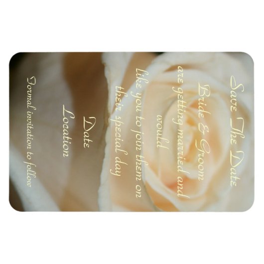 MODÈLE MAGNET ROSE BLANC SAVE-THE-DATE (Horizontal)