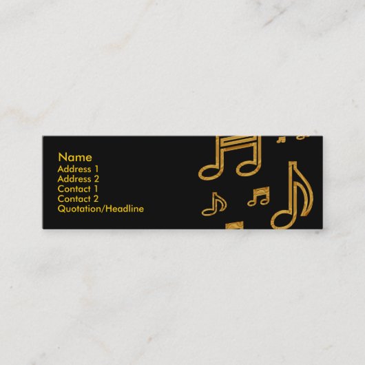 Modèle maigre de carte de profil - notes d'or (Devant)