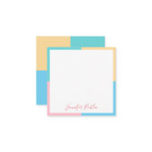 Modèle manuscrit moderne rose jaune bleu vert (Devant/Arrière en situation)