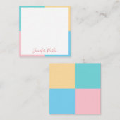 Modèle manuscrit moderne rose jaune bleu vert (Devant / Derrière)