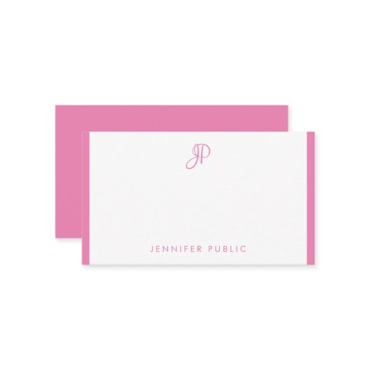 Modèle manuscrit Monogramme Moderne Simple (Devant/Arrière en situation)