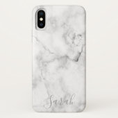 Modèle Marbre blanc Motif iPhone XS Coque (Dos)
