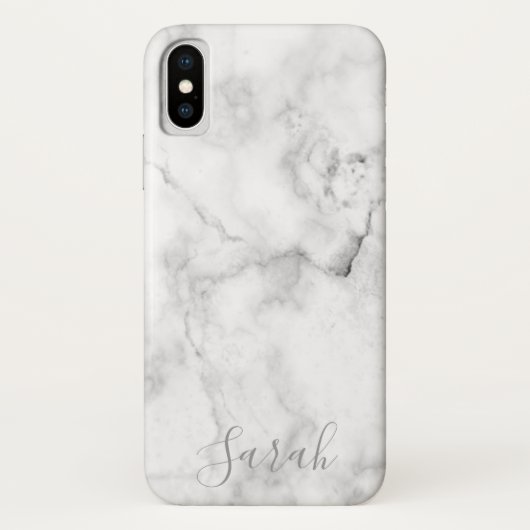 Modèle Marbre blanc Motif iPhone XS Coque (Dos)