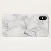 Modèle Marbre blanc Motif iPhone XS Coque (Dos (Horizontal))