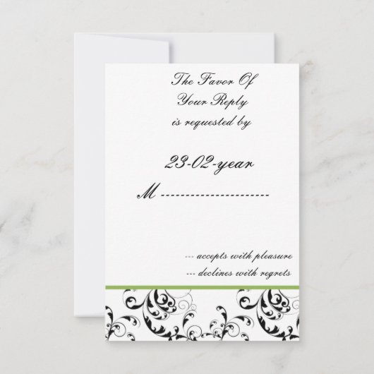 modèle mariage damassé R.S.V.P standard 3,5 x 5 (Dos)