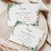 Modèle Mariage de carte RSVP vert