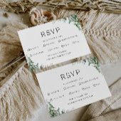 Modèle Mariage de carte RSVP vert