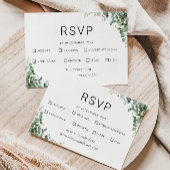 Modèle Mariage de carte RSVP vert