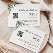 Modèle Mariage de carte RSVP vert