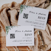 Modèle Mariage de carte RSVP vert