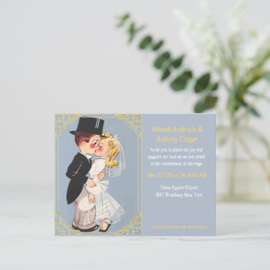 Modèle mariage de dessin animé mignon et drôle (Debout devant)