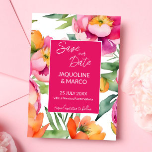 Modèle mariage de fleurs d'été rose gras