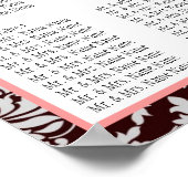 Modèle Mariage Tableau de siège Brown Damask rose (Coin)