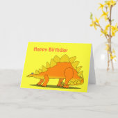 Modèle mignon de carte d'anniversaire de dinosaure (Fleur jaune)