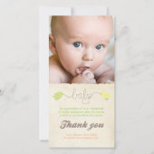 Modèle mignon de carte photo de bébé de Merci (Devant)