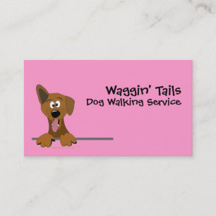 Modèle mignon rose de carte de visite de chien de